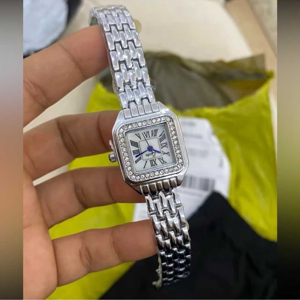Panthere Elegant Silver Crystal Watch